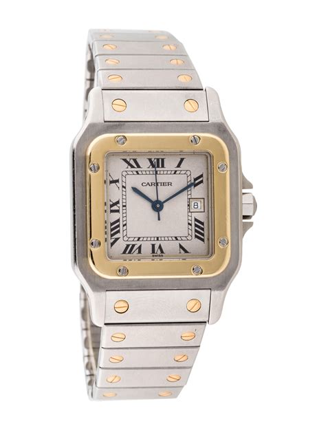 cartier two tone men's watch|cartier santos diamond bezel.